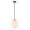 Z-Lite Parsons 1 Light Pendant, Matte Black, Olde Brass & Opal 477P14-MB-OBR - alternate 1